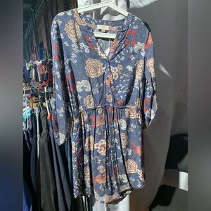 Loft Floral Button-Up Dress